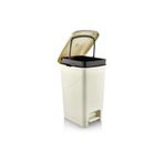 Omnipazar Srl-3030 Slim Pedallı Plastik Çöp Kovası İç Kovalı 40 Litre Bej