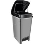 Omnipazar SRL-3030 Slim Pedallı Plastik Çöp Kovası Iç Kovalı 40 Lt - Antrasit