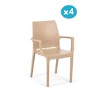 Omnipazar Sy-2502 Plastik Eve Bahçe Koltuk Sandalye 4'Lü Set