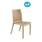 Omnipazar Sy-2523 Rattan Bahçe Sandalye 4'Lü Set