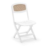 Omnipazar SY-2530 Katlanır Lüks Plastik Sandalye Beyaz