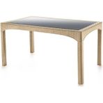 Omnipazar SY-2586 Bej Rattan Temperli Camlı Masa Dikdörtgen 83878