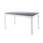 Omnipazar Sy-2589 Beyaz Rattan Temperli Kapalı Camlı Masa Dikdörtgen 05323