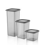 Omnipazar Sy-2735 Fresca Kare Erzak Saklama Kabı Silikon Kapak 3'Lü Set