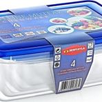 Omnipazar Sy-2826 Plastik Şeffaf Renkli Köşeli Saklama Kabı 4 Lü Set