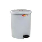 Omnipazar Sy-4219 Gri Pedallı Yuvarlak Çöp Kovası İç Kovalı 40 Litre