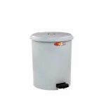 Omnipazar Sy-4231 Gri Pedallı Yuvarlak Çöp Kovası İç Kovalı 15 Litre