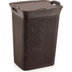 Omnipazar Sy-4630 Plastik Safir Kirli Çamaşır Sepeti 55 Lt Kahverengi