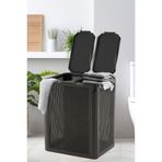 Omnipazar SY-4632 Smart Duo İki Bölmeli Kirli Çamaşır Sepeti 84 Litre Antrasit (116)