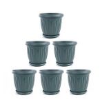 Omnipazar Sy-5704 Plastik Ürgüp Tabaklı Saksı Takımı 5 Lt Yeşil 6 Adet