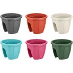 Omnipazar SY-5712 Opal Yuvarlak Balkon Küpeşte Saksı 7.5 Litre 6 Renk - Çok Renkli