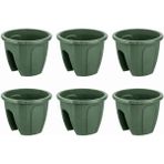 Omnipazar SY-5712 Opal Yuvarlak Balkon Küpeşte Saksı Yeşil 7.5 Litre 6 Adet