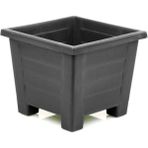 Omnipazar SY-5846 Dekoratif Plastik Kare Ayaklı Saksı 7 Litre No 3 - Antrasit