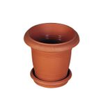 Omnipazar SY-5920 Kahverengi Yuvarlak Antik Saksı Takımı 25 lt No 4