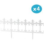 Omnipazar SY-5990 Klasik Plastik Bahçe Çiti 86X38 cm 4'lü Set - Beyaz - 86 x 38 cm