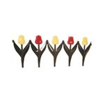 Omnipazar Sy-5996 Lale Plastik Bahçe Çiti 30X75 Cm 4'Lü Set Sarı-Kırmızı