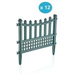 Omnipazar Sy-5998 Elite Plastik Dekoratif Bahçe Çiti 12'Li Set 60X55 Cm Yeşil