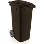 Omnipazar SY-6505 Tekerlekli Kapaklı Plastik Çöp Konteyneri 120 Lt - Siyah