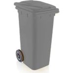 Omnipazar SY-6506 Eko Tekerlekli Kapaklı Plastik Çöp Konteyneri 120 Lt - Gri