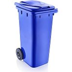 Omnipazar SY-6506 Eko Tekerlekli Kapaklı Plastik Çöp Konteyneri 120 Lt - Mavi