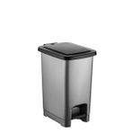 Omnipazar Sy4280 10 Lt Slim Pedallı Gri Plastik Çöp Kova Siyah Kapak