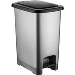 Omnipazar SY4284 Gri Siyah 60 Lt Slim Pedallı Plastik Çöp Kovası