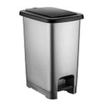 Omnipazar SY4284 Gri Siyah 60 Lt Slim Pedallı Plastik Çöp Kovası