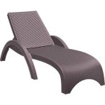 Omnipazar TRK-860 Siesta Fiji Rattan Desenli Ayarlanabilir Lüks Şezlong - Kahverengi