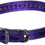 OmniPet 6087-MPR14 İmza Deri Kristal ve Deri Köpek Tasması, 35,56 cm, Metalik Mor