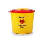 Omnisoft Tıbbi Atık Plastik Çöp Kovası 10 Lt Sarı