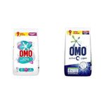 Omo Active Beyazlar ve Renkliler için Toz Çamaşır Deterjanı, 9 kg, 60 Yıkama, 1 Paket (1 x 9000 g) ve Omo Active Oxygen Toz Çamaşır Deterjanı Beyazlar İçin 9 Kg