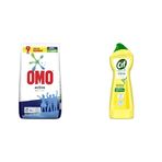 Omo Active Renkliler için 60 Yıkama Toz Çamaşır Deterjanı (1 x 9000 g)(1) Cif Krem Yüzey Temizleyici Limon Kokulu Yağ ve Kireç Sökücü Leke Çıkarıcı 750 ML(1)