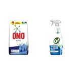 Omo Active Renkliler için 60 Yıkama Toz Çamaşır Deterjanı (1 x 9000 g)(1) Cif Power Shine Cleanboost Sprey Temizleyici Banyo İçin Temizleyici ve Kireç Çözücü 750 ML(1)