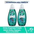 Omo Express Fresh Kötü Koku Karşıtı Beyaz ve Renkliler Sıvı Çamaşır Deterjanı 1480 ml x2