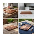 Omr Store Doğal Akasya Ahşap Doğrama ve Kesme Tahtası - Kesme Panosu - 32X21X1.5 cm Çok Amaçlı Sunum Tepsisi, Peynir ve Et Servis Tahtası