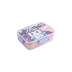 Omrs Store Bento 750ML Lunchbox Sevimli Dostlar Tek Katlı 3 Bölmeli Paslanmaz Çelik Sefer Tası Yemek Kutusu (Pembe Unicorn) - Kestane Akaju - Option-1