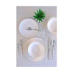 Omrs Store Tabakevi Tabak Evi Porselen Beyaz Yemek Takımı 6 Kişilik 24 Parça - 1/100 Toz Ceviz