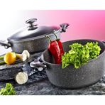 Oms 3002 9 Parça Mayfair Club Bio Gri Granit Tencere Takımı
