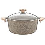 Oms 3110 2 Parça Biogranit 34x13,5 cm Sütlü Kahve Derin Tencere