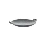 OMS 3225 - Tek Parça, Biogranit, Silikon Tutmaçlı 40 Cm. Sac Kavurma Tavası Gri Gövde, Gri Detay