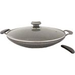 Oms 3228 34 cm Cam Kapaklı Granit Sac Tava