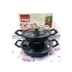 Oms 3726 Dodeca Döküm Ikili Kapaklı Bio Granit Sahan Seti 18-22Cm Siyah