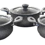 Oms 6 Parça Granit Güveç Set Gri Renk