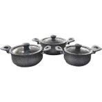 Oms 6 Parça Granit Güveç Set Gri