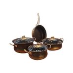 Oms 7 Parça Granit Bakraç Tencere Set - 18 cm - Bakır