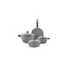 Oms 7 Parça Granit Tencere Set 3105 Gri