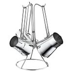 Oms 7034 Çelik Cezve Takımı 4 Parça Silver