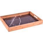 OMS 9101 S boy Marmol Mermer Desenli Bambu Tepsi