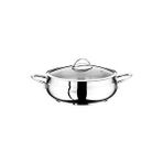 Oms Collection 2031 Küre Basık Çelik Tencere 24x8 Cm Cam Kapak Metal Kulp Çok Renkli