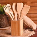 Oms Collection 9135 Ravioli Altı Parça Bambu Kaşık Seti - Ahşap